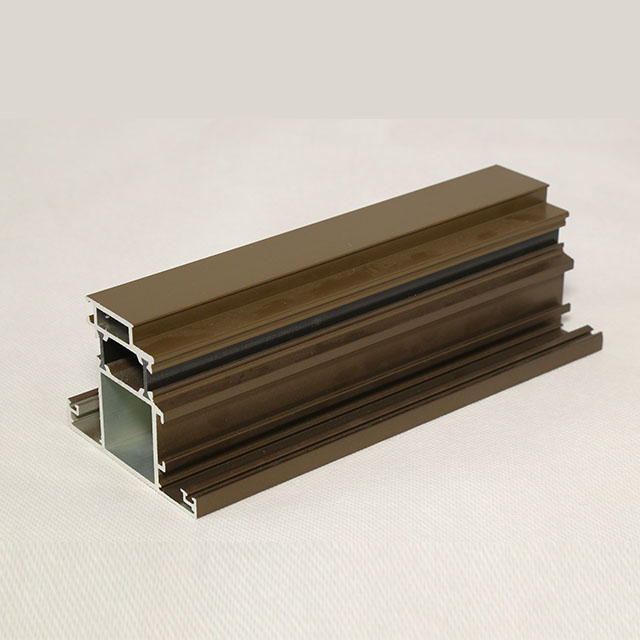 Customized Brown Sliding/Casement Windows Track Rail Aluminium Extrusion