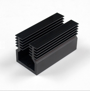 Black Heat Sink Groove Aluminum Profile Customized Precision Extrusion