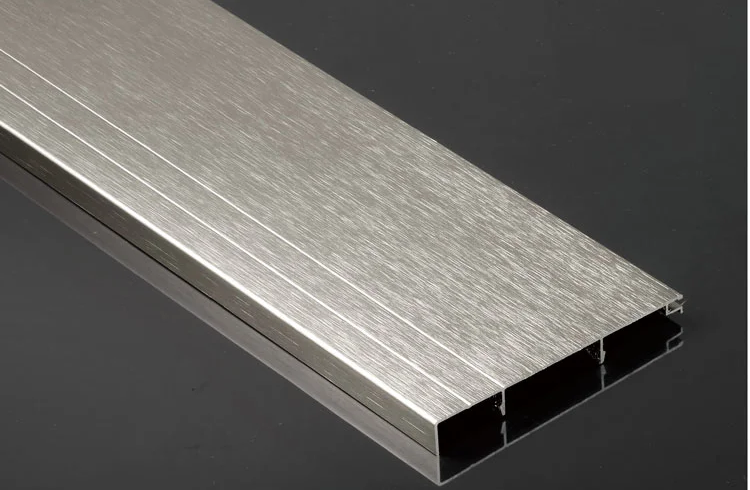 Brush Surface Customize Golden Metallic Color Aluminum Extruded Profile
